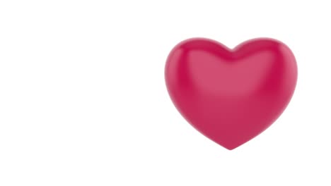 3d animation of red heart. looped heart rotation on a white background. social media heart. 3d animation loop of 4k
