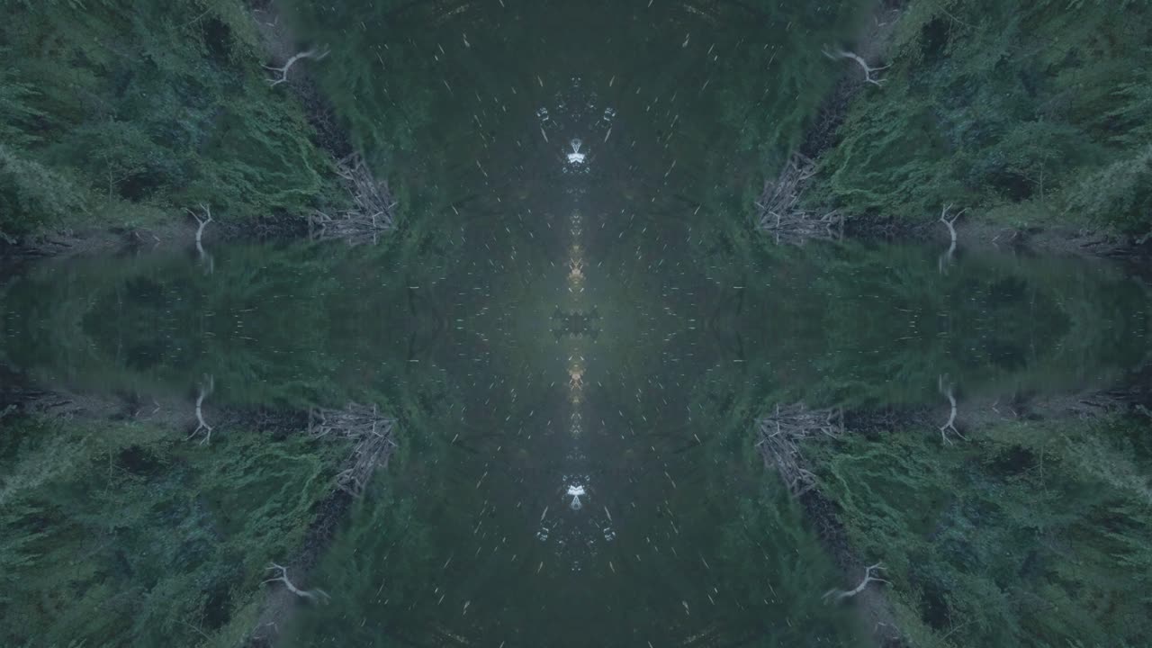 caleidoscopio de vegetación usando imágenes de bosque de wissahickon creek, philadelphia, #51