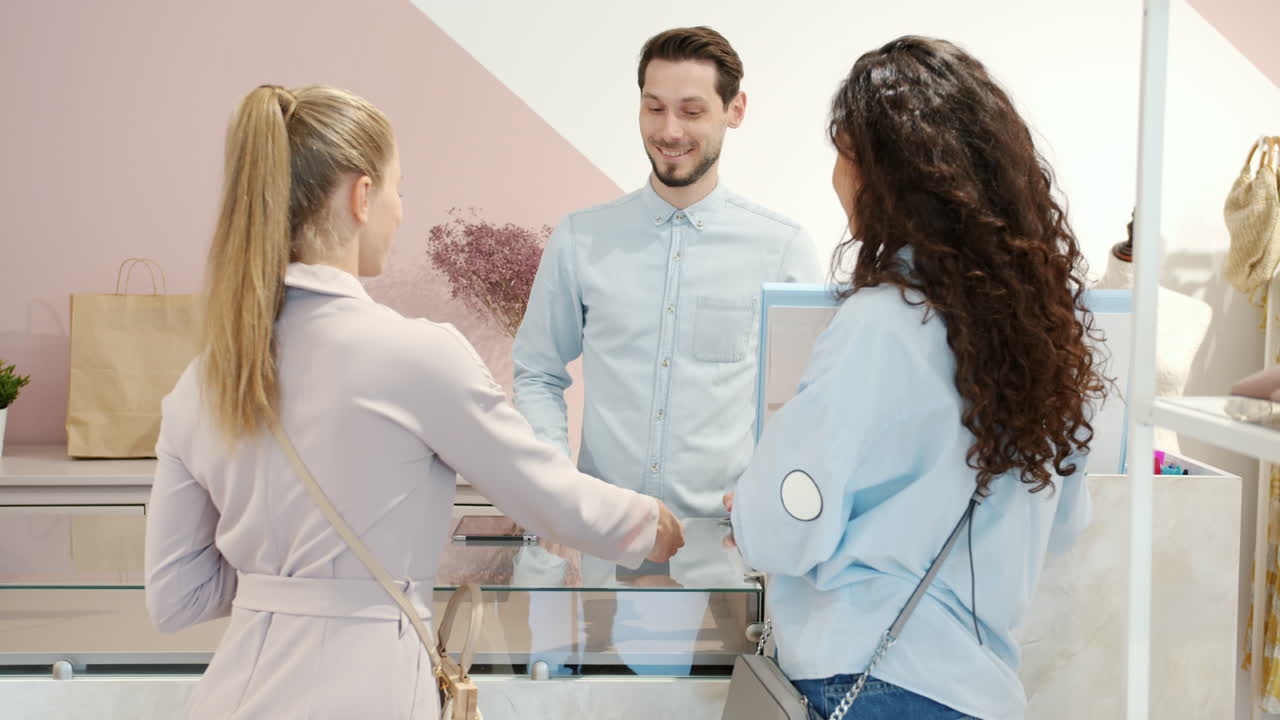 Happy Customers at a Stylish Boutique