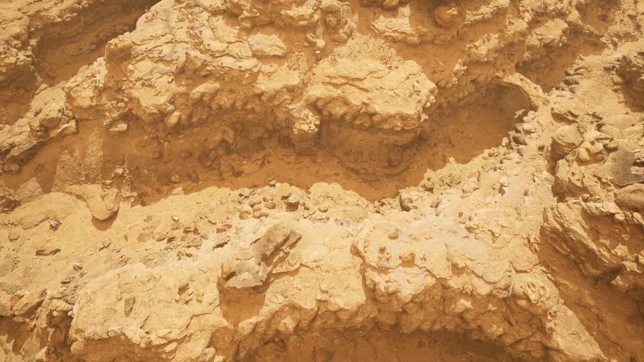Unique geological formations in a dry desert landscape captured during daylight