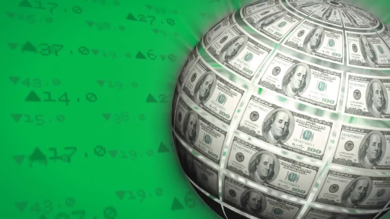 Globe made out of money
