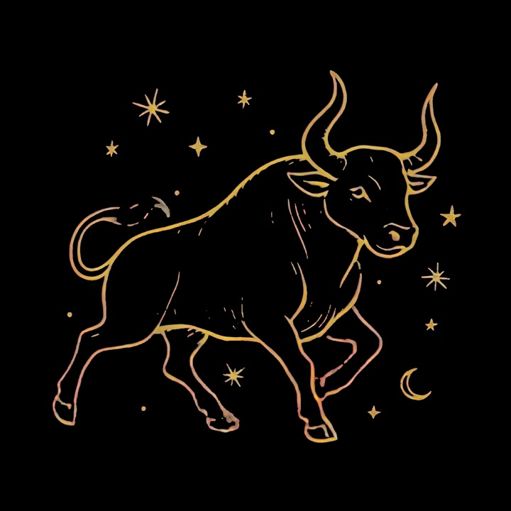 Goldene Sternzeichen Stier Illustrationsanimation