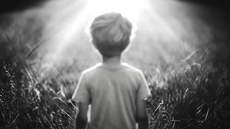 a child gazing into the light