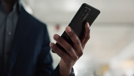 phone, person hands and typing professional