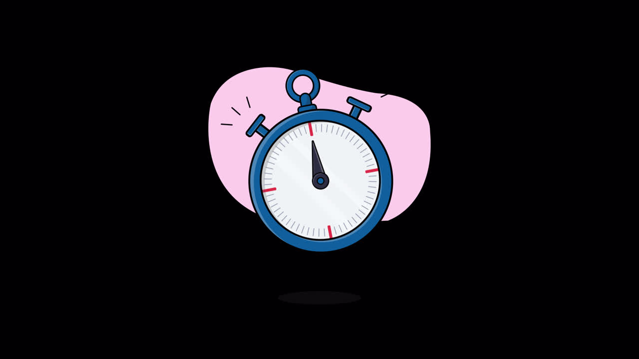 Animated Cartoon Stopwatch Measuring Time