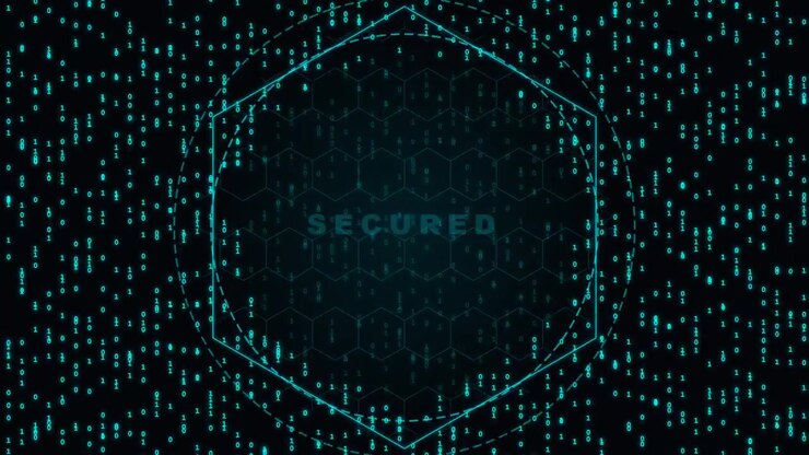 Digital Binary Code Background with Secured Text Animation