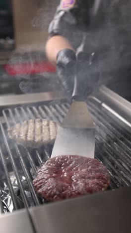 cooking burgers on a grill