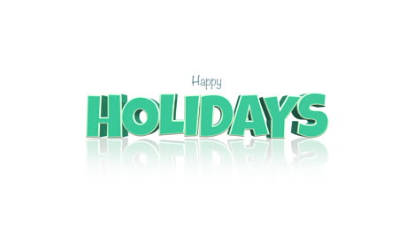 cartoon happy holidays cartoon text on white gradient