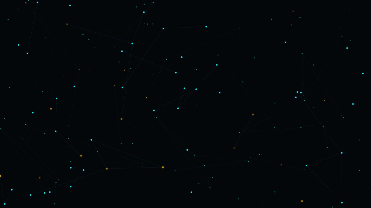 Abstract Digital Network Connection with Floating Particles