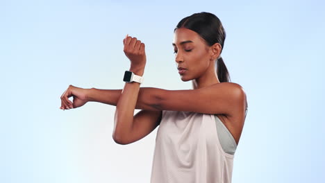 indian woman, stretching arms