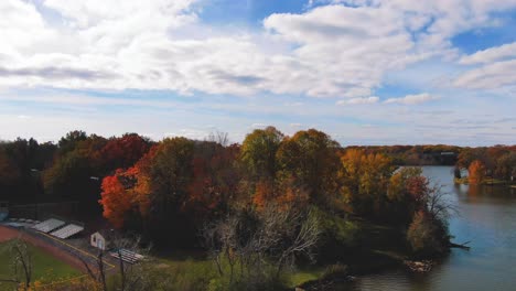 view across the fox river in wisconsin