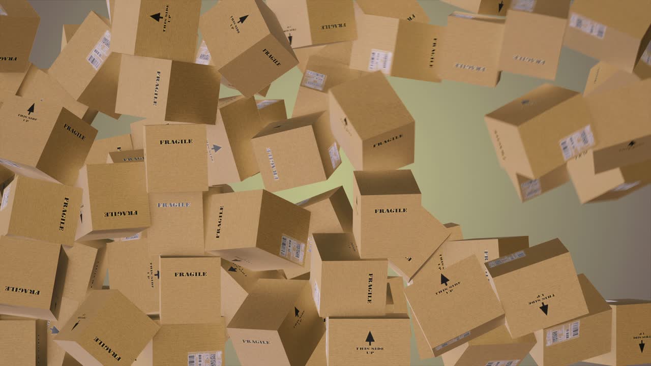 회색 배경의 만화 종이 컨테이너의 4k 비디오.