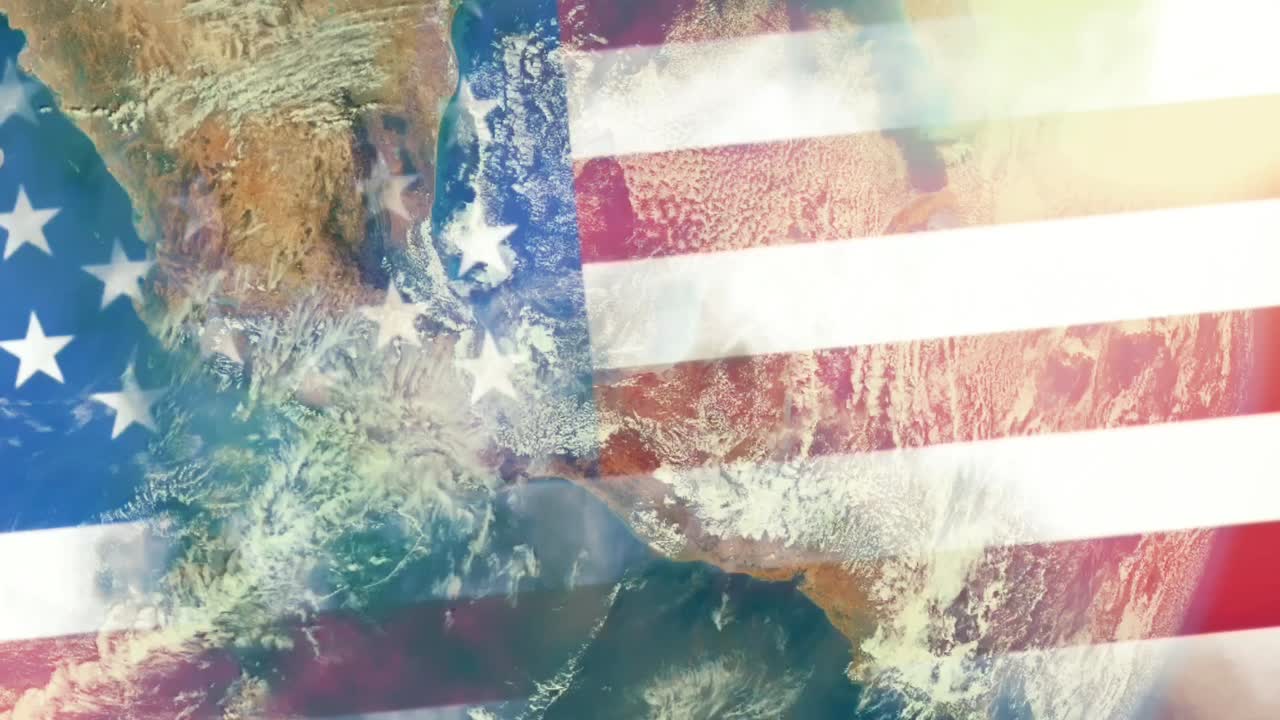 концептуальная анимация с флагом соединенных штатов америки