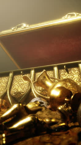 a golden treasure chest filled with jewels