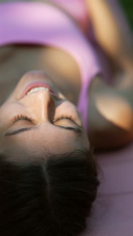 woman relaxing outdoors