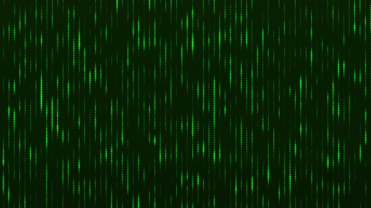 Directed stream of luminous particles. Digital technology background. Big data visualization. Abstract matrix. 3d rendering. Seamless loop. 4K