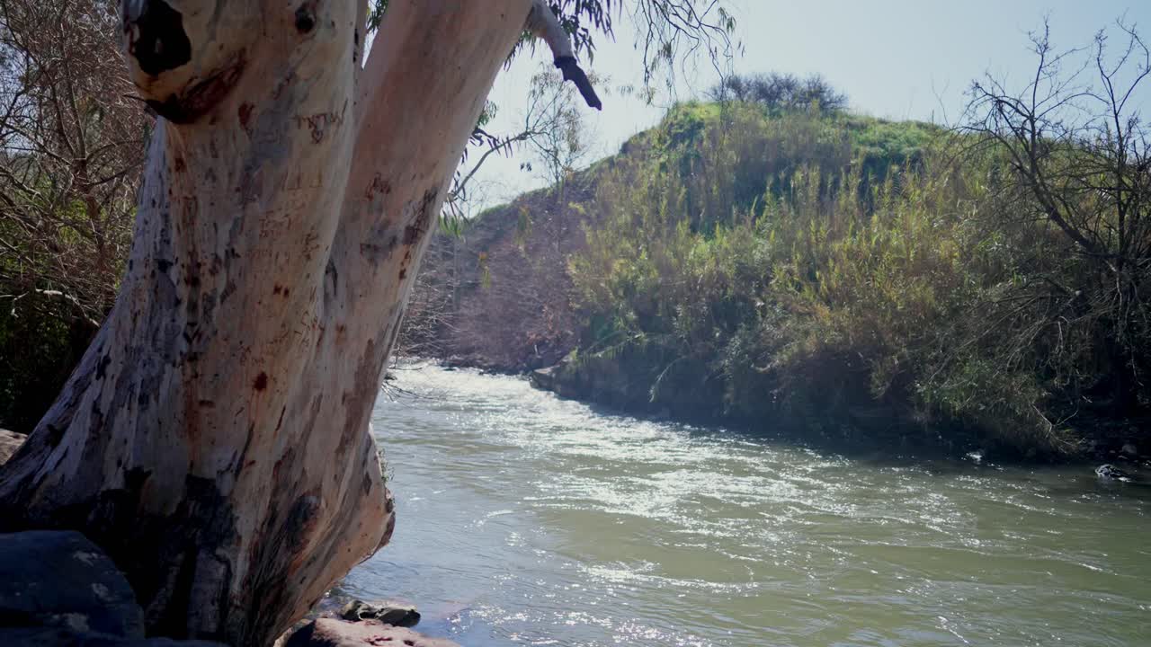 a moving shot of near the Jordan River
