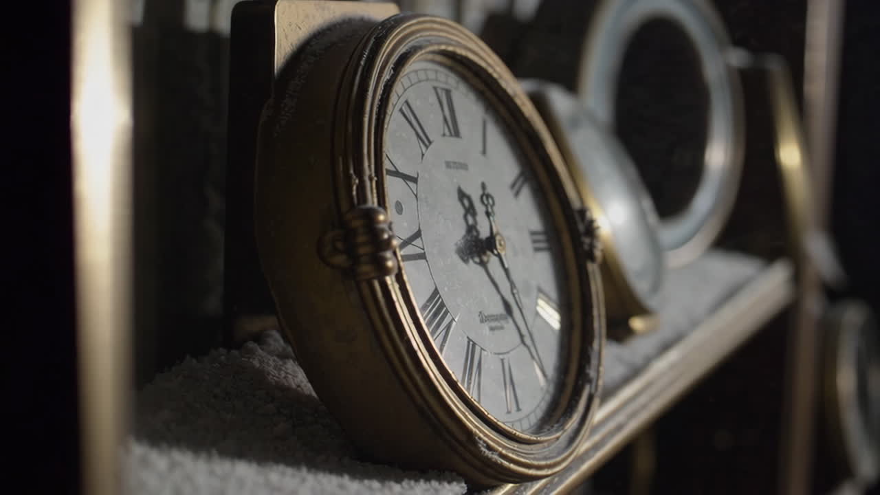 Antique Clocks on Shelves