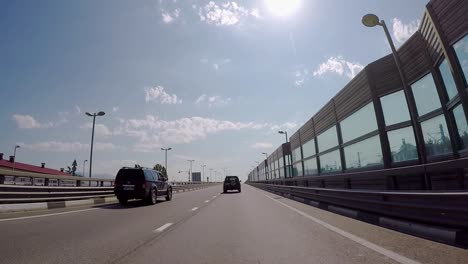 highway bridge driving scene