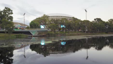 adelaide football oval as seen from across the torrens river