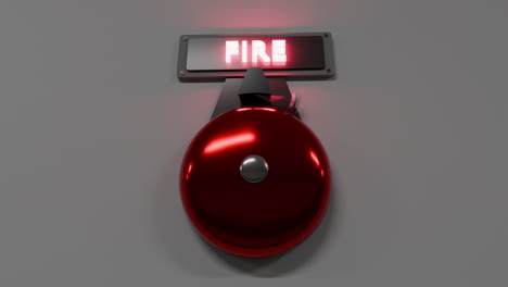 fire alarm flashing red light bell ringing in a building during emergency