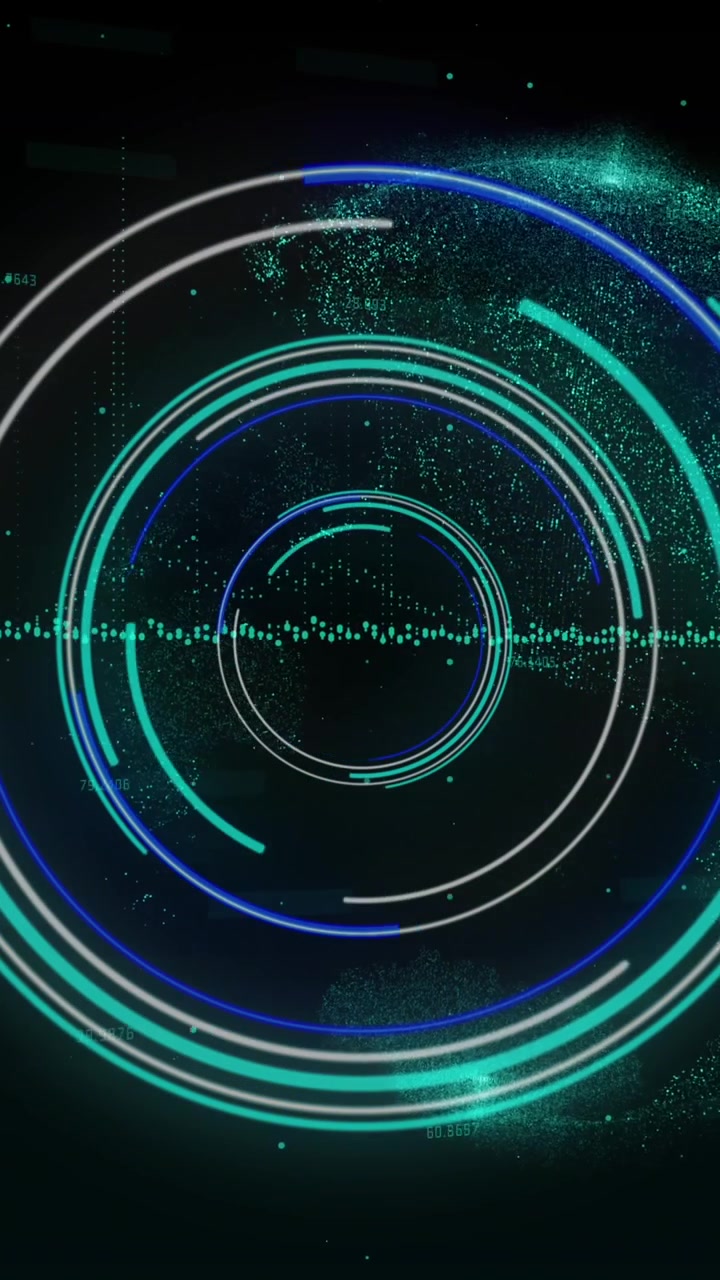 Abstract Digital Data Interface with Scanning Circles