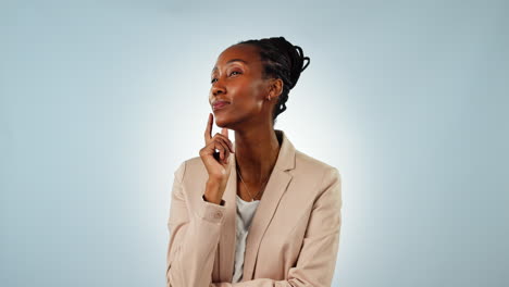 Business,-thinking-or-black-woman-with-idea