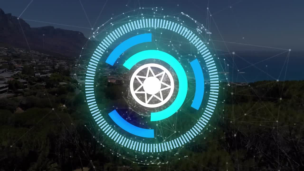 animación del procesamiento de datos de escaneo de alcance sobre el paisaje