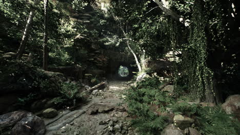 pequeño túnel en el bosque bosque oscuro