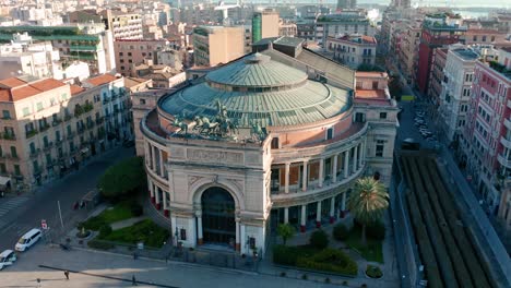 flying around teatro politeama garibaldi in palermo right to left