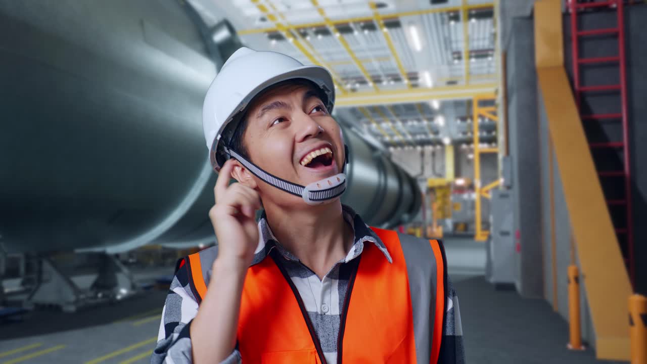 Ingeniør i et fabrikkmiljø.