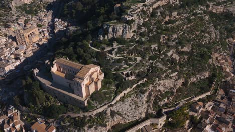 old mountain village with church and cathedral in scicli, sicily