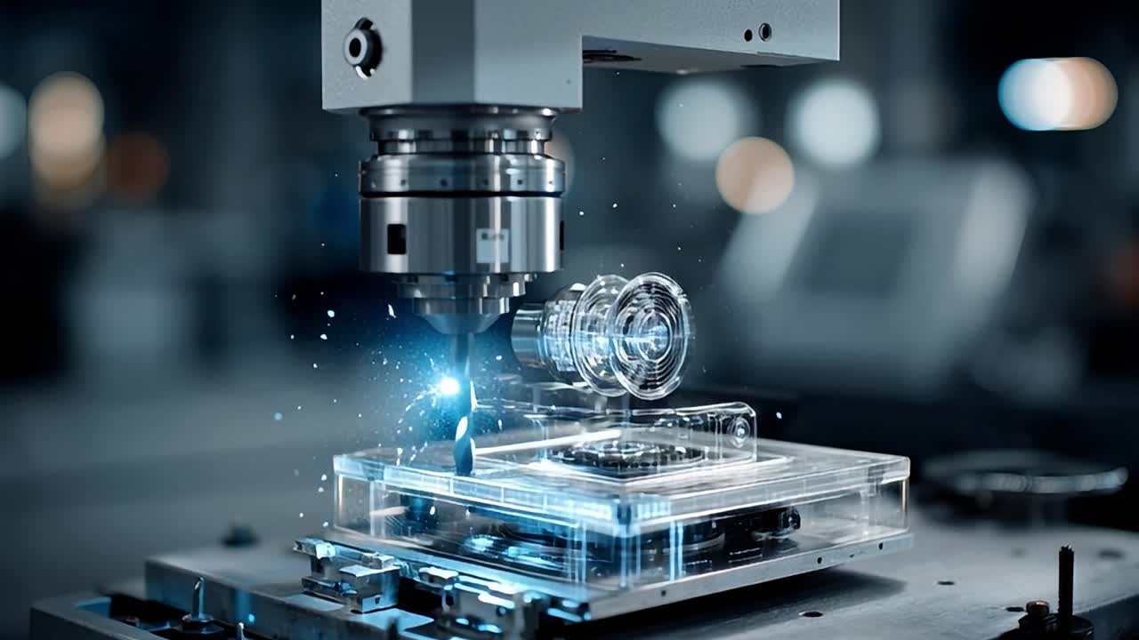 Advanced CNC machining process in a modern manufacturing facility