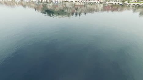 drone view - tilt, croatia, city of sibenik, panoramic view of the old town center and coast