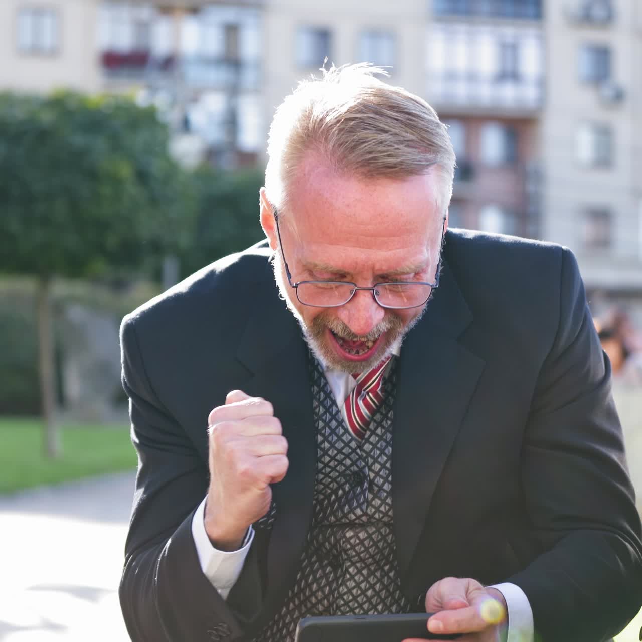 Bearded man playing games