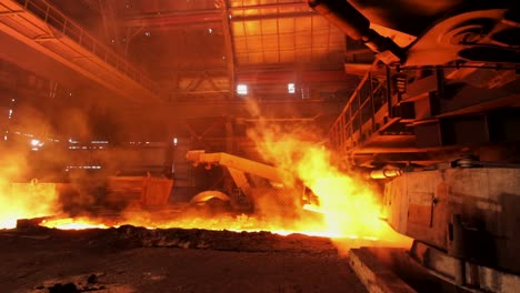 proceso de producción de acero en una fábrica