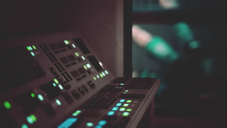 control panel in a dark room