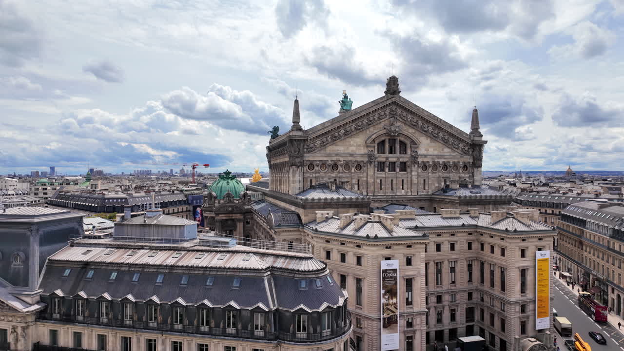 Aerial view of the 9th arrondissement in Paris, France in daylight