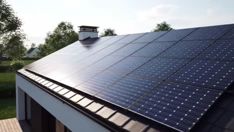 a stunning rooftop view featuring modern solar panels harnessing sunlight for sustainable energy solutions, showcasing the future of eco-friendly living
