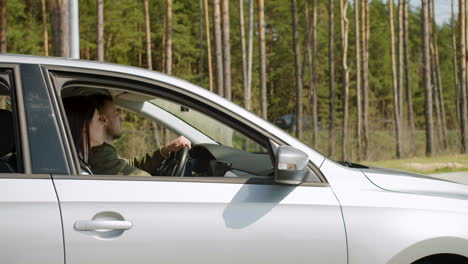 man learning how to drive