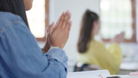 classroom presentation, hands