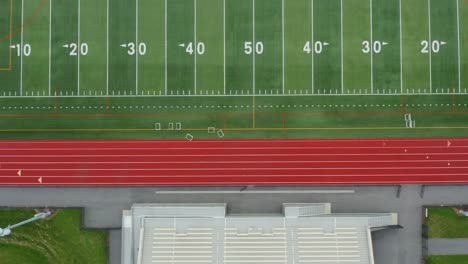 top down aerial of athletic football, soccer, hockey field