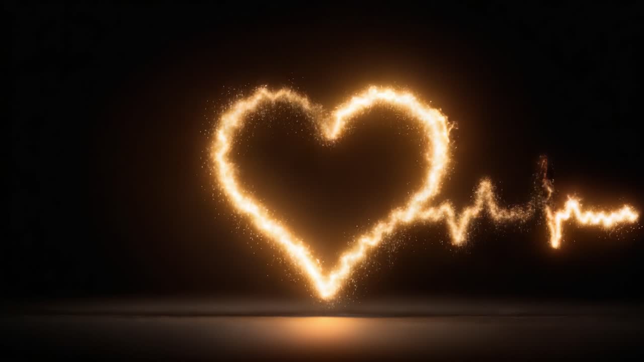 Uma Exibição Vibrante de Amor e Emoção: Capturando a Essência das Batidas do Coração Através do Fogo e da Luz em Dois Quadros Hipnotizantes.