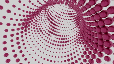 abstract tunnel of pink spheres