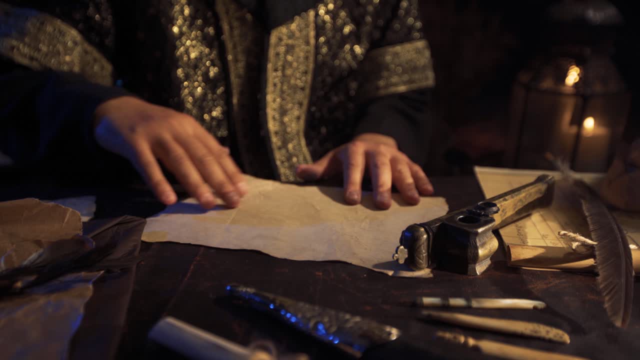 el hombre que escribió cartas en árabe con artículos históricos en el antiguo período.