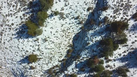 Aerial-view-of-snowed-mountains