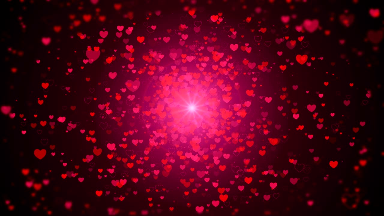 un bucle sin costuras, el día de san valentín un fondo abstracto con bucles, corazones voladores.