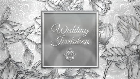 Closeup-text-Boda-Invitation-and-vintage-frame-with-flowers-motion