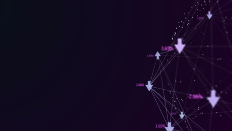 animación de un globo de iconos digitales girando contra un fondo púrpura