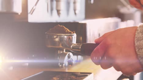 Animation-of-glowing-moving-lights-over-coffee-machine